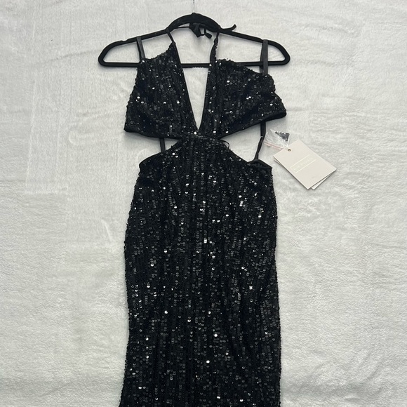 Mac Duggal Sequin Halter Mermaid Gown Black Women’s 8 - Picture 3 of 9